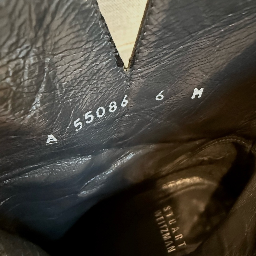 Stuart Weitzman Black Leather Kitten Heel Ankle Boots Pointed Toe Size 6 - Picture 8 of 11